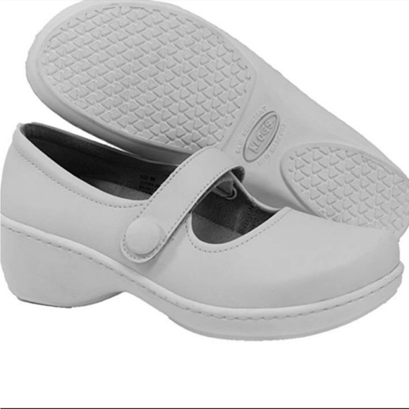 Klogs Shoes Klogs Ashley Mary Jane Nursing Clogs White Leather